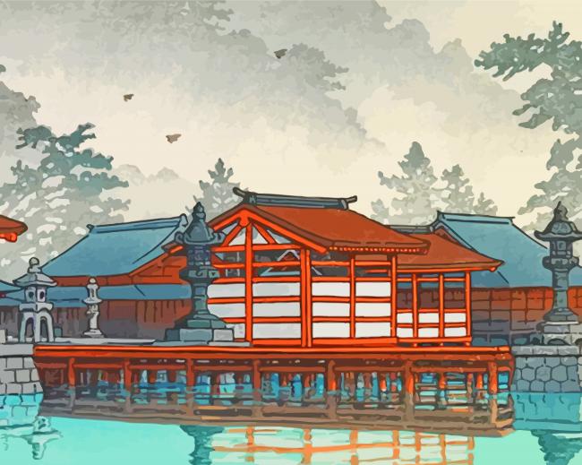 Miyajima In De Mist Hasui Kawase paint by numbers
