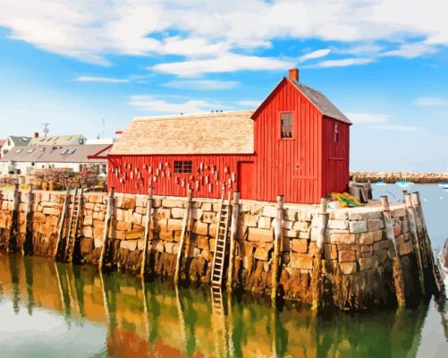 Rockport Massachusetts Harbour paint by numbers