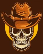 Aesthetic Cowboy Skull paint by numbers