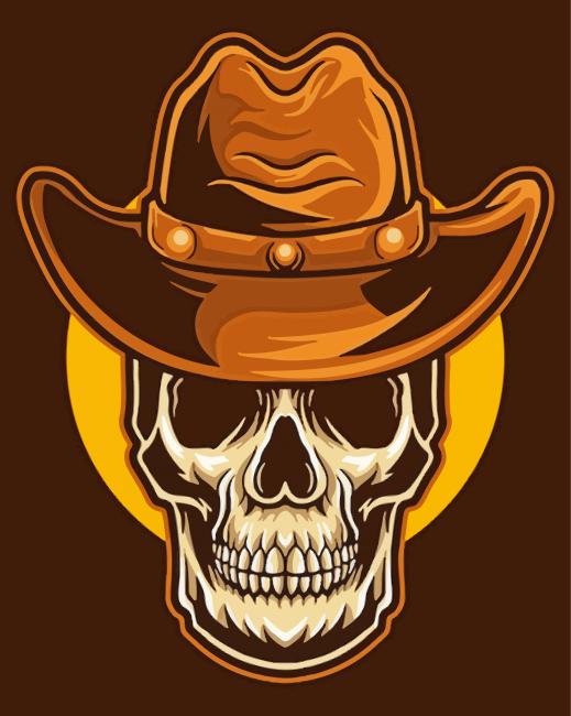 Aesthetic Cowboy Skull paint by numbers
