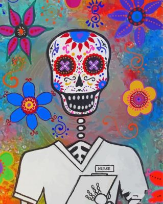 Aesthetic Skull Male Nurse paint by numbers