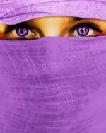 Arab Lady With Purple Eyes paint by numbers