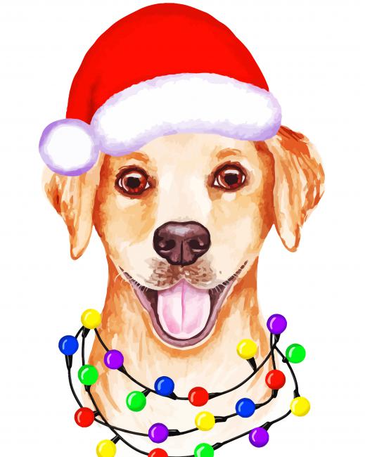 Christmas Labrador Retriever paint by numbers