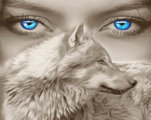 Lady And Wolf paint by numbers