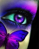 Purple Eye And Butterfly paint by numbers