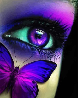 Purple Eye And Butterfly paint by numbers 