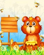 Bear And Bees paint by numbers