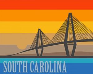 Arthur Ravenel Jr Bridge paint by numbers