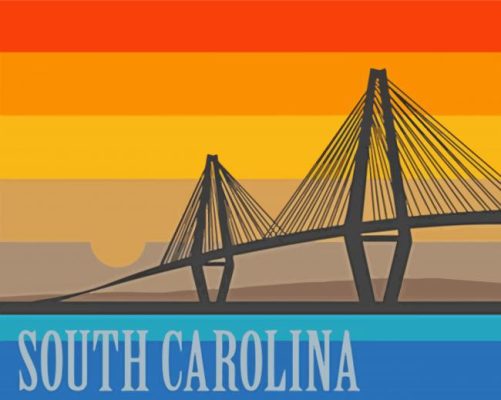 Arthur Ravenel Jr Bridge paint by numbers