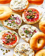 Aesthetic Bagel With Cream Cheese paint by numbers