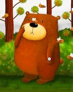 Aesthetic Bear And Bees paint by numbers