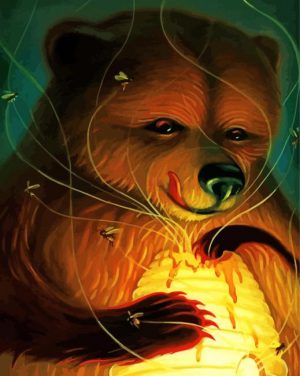 Brown Bear Eating Honey paint by numbers