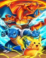 Pokemon Pikachu And Charizard paint by numbers