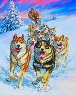 Dogsledding paint by numbers