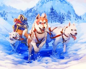 Aesthetic Dogsledding paint by numbers