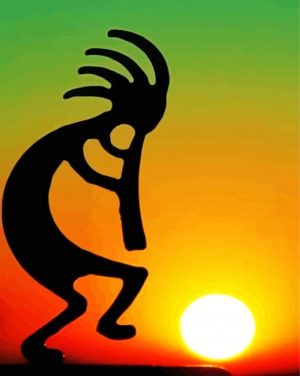 Kokopelli Silhouette paint by numbers