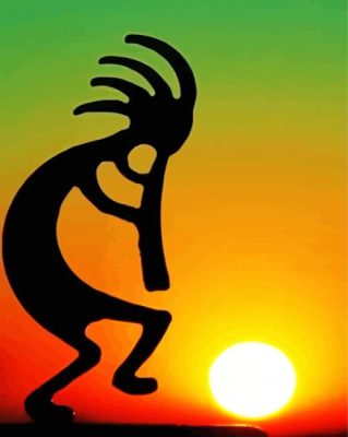 Kokopelli Silhouette paint by numbers