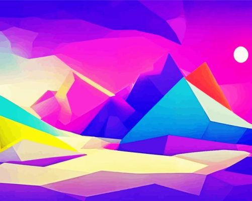 Abstract Landscape paint by numbers