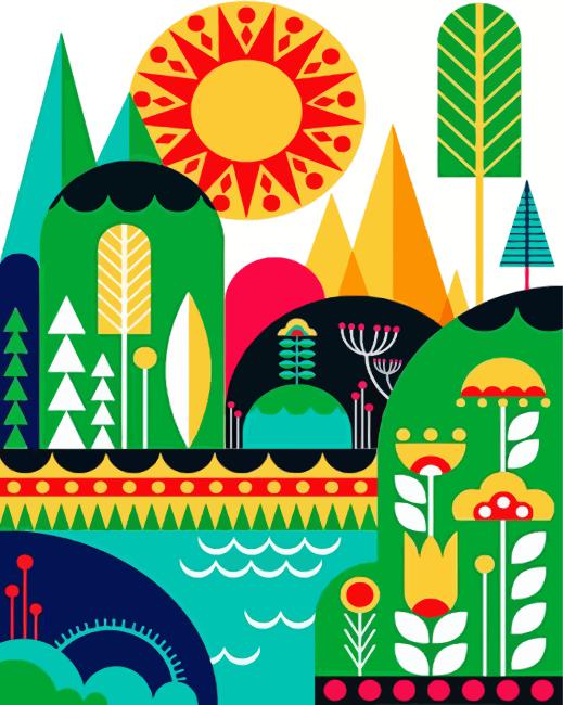 Landscape Illustration paint by numbers