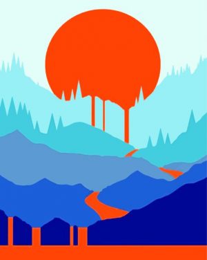 Red Sun Rising paint by numbers