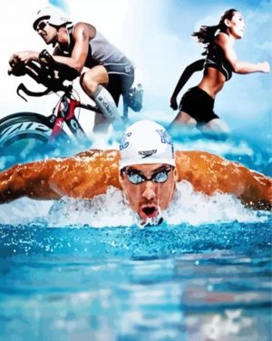 Triathlons Sport paint by numbers