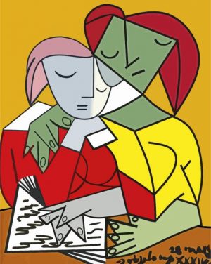 Two Girls Reading paint by numbers