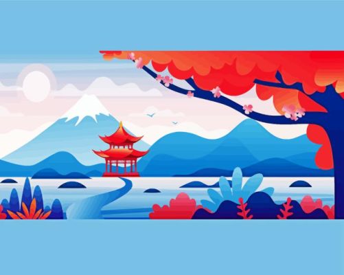 Chinese Landscape paint by numbers
