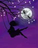 Lonely Girl Swinging paint by numbers