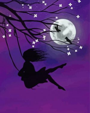 Lonely Girl Swinging paint by numbers