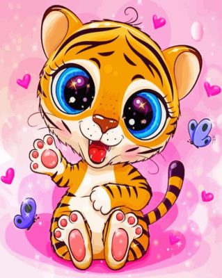 Cute Tiger paint by numbers