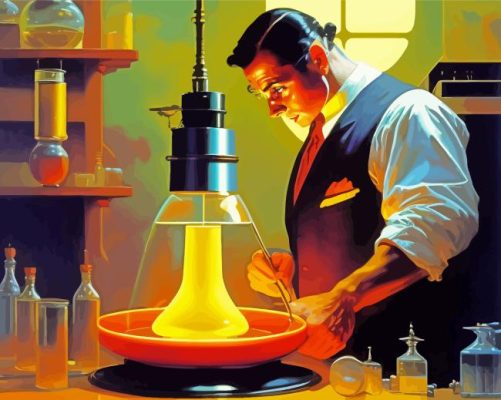 Vintage Scientist In Laboratory paint by numbers