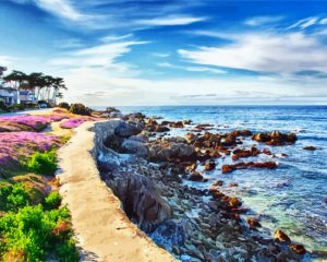 Aesthetic Monterey Beach paint by numbers