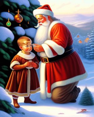 Kneeling Santa paint by numbers