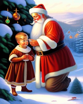 Kneeling Santa paint by numbers