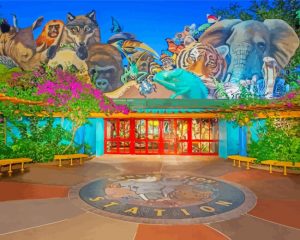Aesthetic Disney Animal Kingdom Theme Park paint by numbers