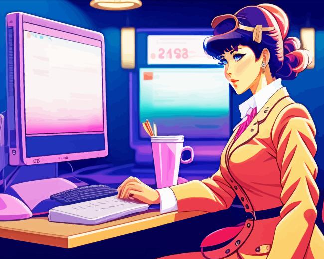 Aesthetic Working Woman Paint By Numbers
