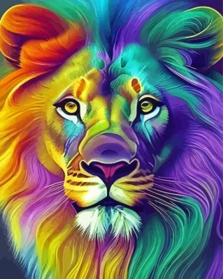 Colorful Lion paint by numbers