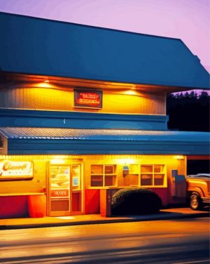 Diner At Night paint by numbers