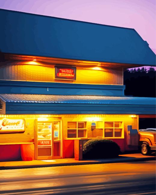 Diner At Night paint by numbers