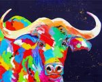 Colorful Cape Buffalo Paint By Numbers