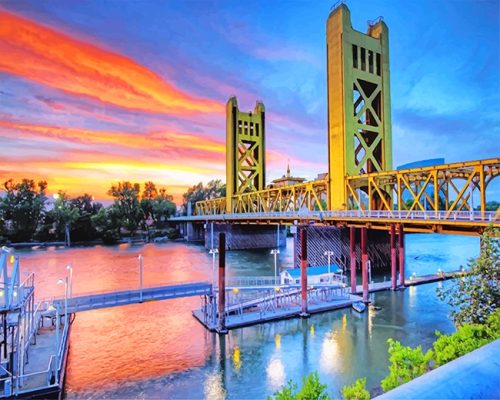 Sacramento Tower Bridge Paint By Numbers
