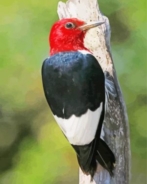Red Headed Woodpecker Paint By Numbers