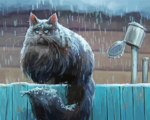 Stylized cat paint by numbers