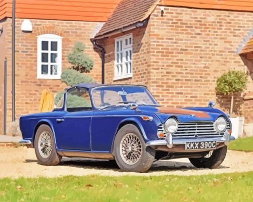 Red Triumph TR4A Paint By Numbers