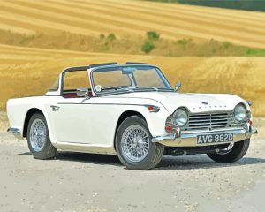 white Triumph TR4A Paint By Numbers