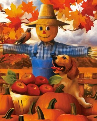 Autumn Scarecrow Paint By Numbers 