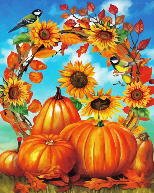 Autumn Wreath paint by numbers
