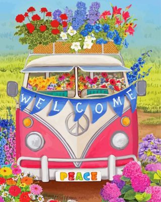 Floral Van painting by Numbers