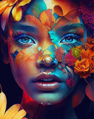 Floral Girl Paint By Numbers 