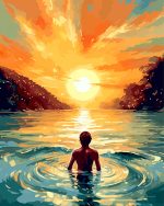 Man Contemplating The Sunset Paint By Numbers